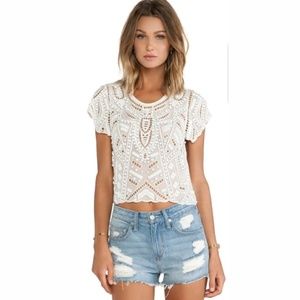 Lovers + Friends Daycation Crop Ivory Top S